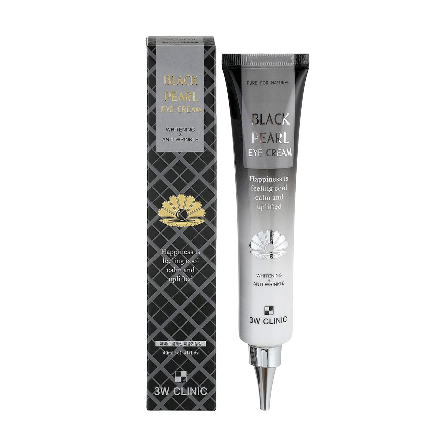 Крем для шкіри навколо очей 3W Clinic Black Pearl Eye Cream Whitening &amp; Anti-Wrinkle з екстрактом чорних перлин, 40 мл